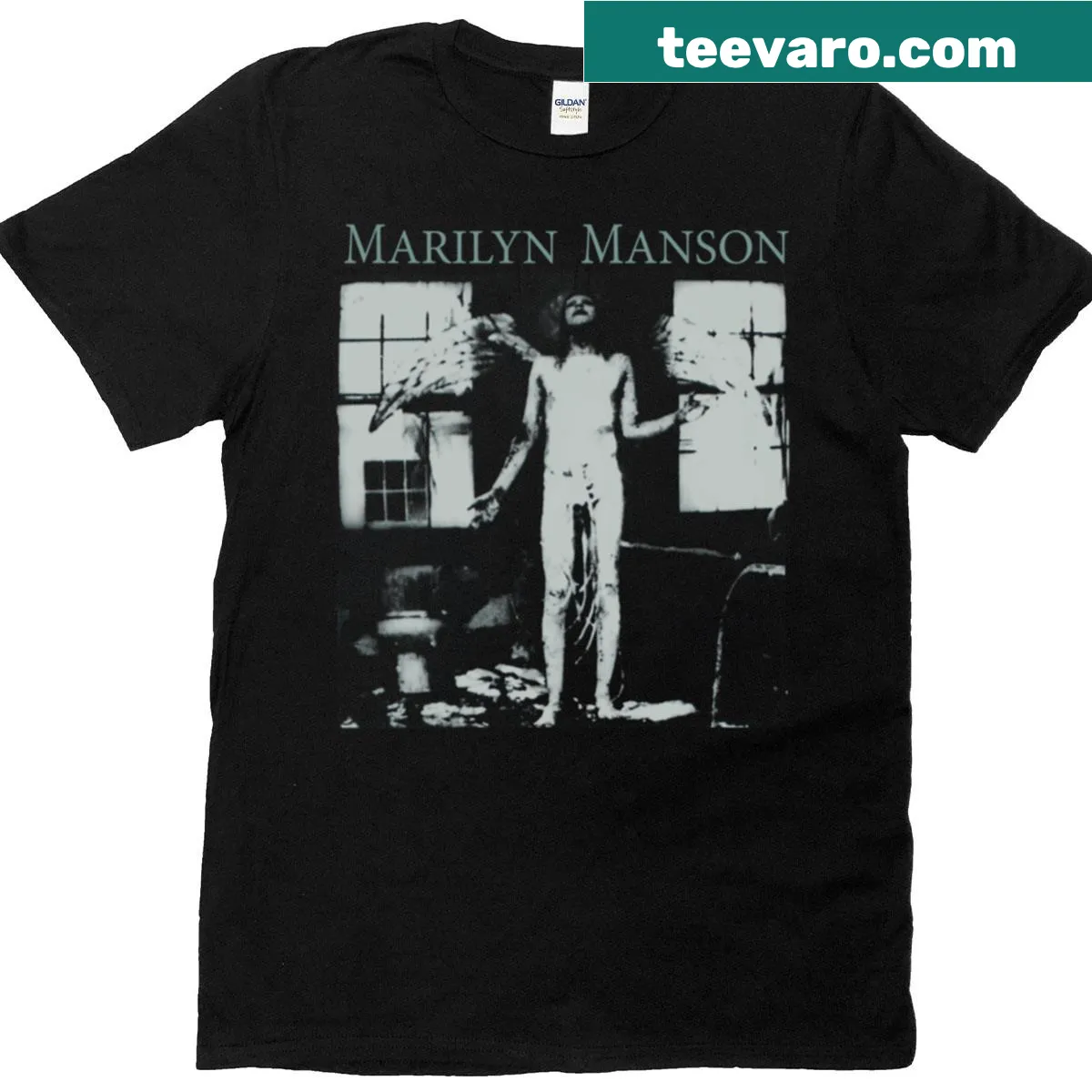 Witty text t-shirt featuring the phrase about coolness and stunning merchandise. — on a men's t-shirt