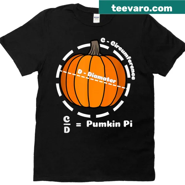 Whimsical pumpkin pie and pi symbol graphic for T-shirt