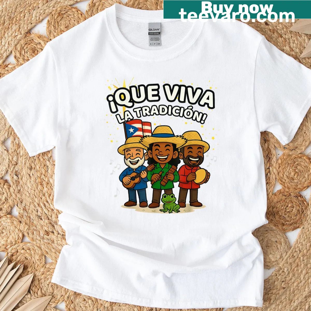 Spanish Christmas shirt with festive cultural phrase — on a men's t-shirt
