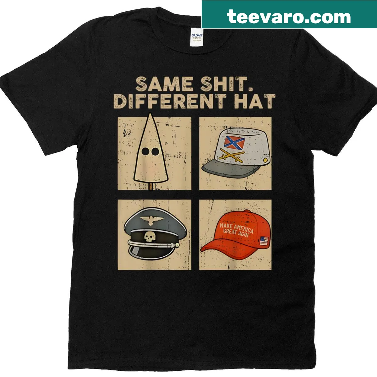Retro-inspired t-shirt with humorous phrase about life — on a men's t-shirt