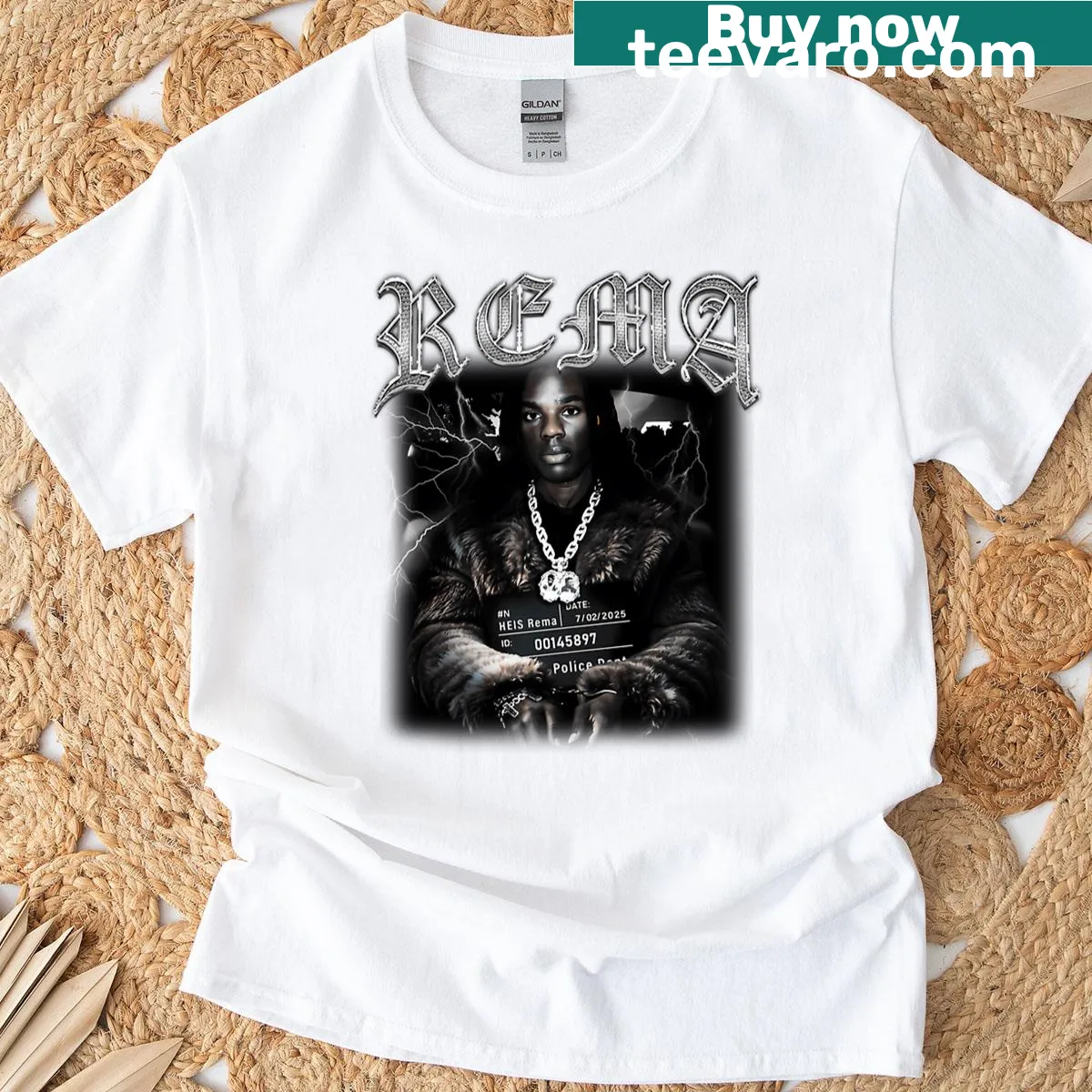 Retro sepia grayscale rapper t-shirt with vintage design — on a men's t-shirt