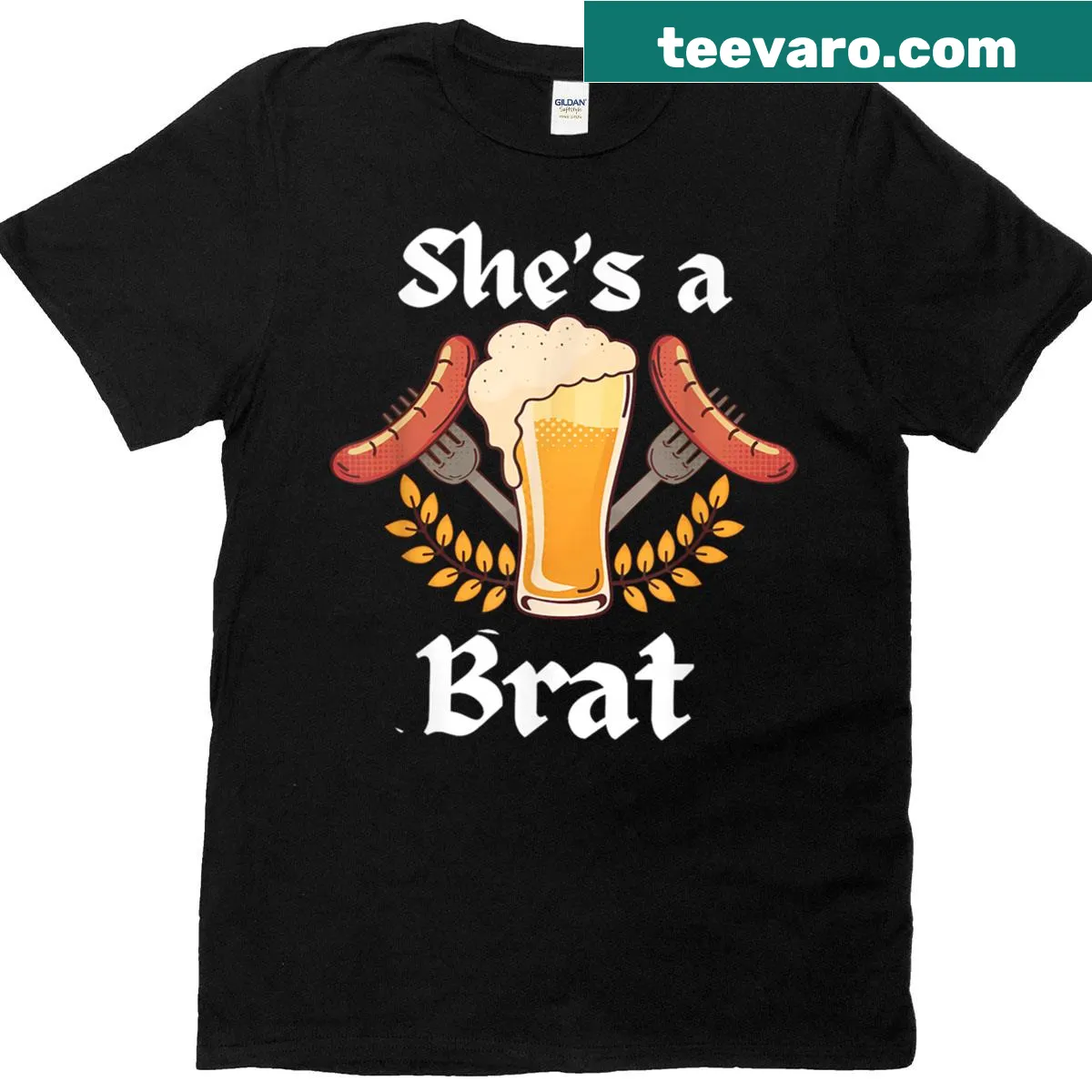 Matching couple t-shirts for Oktoberfest with humorous sayings — on a men's t-shirt