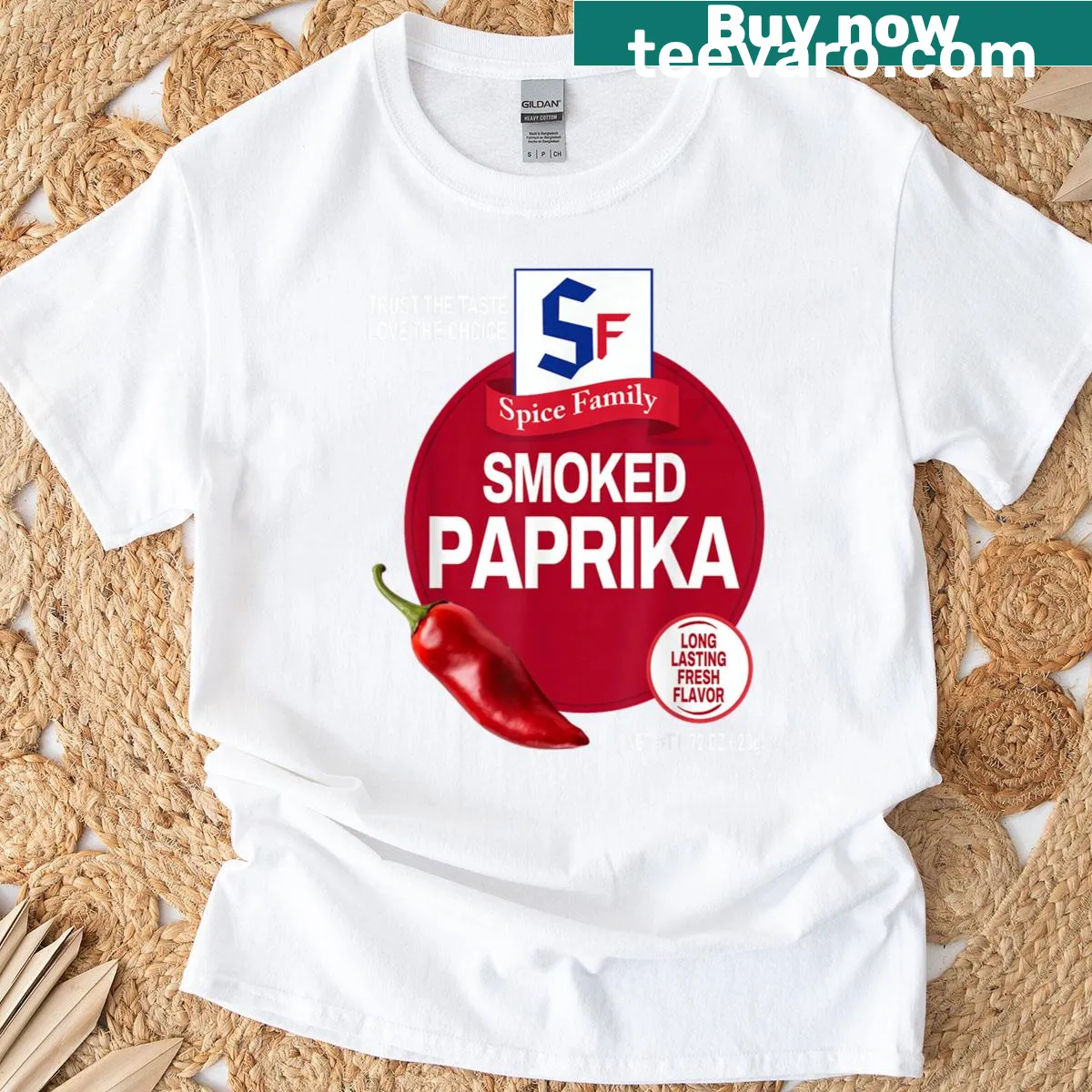 Illustration of smoked paprika for Halloween themed T-shirt — on a men's t-shirt