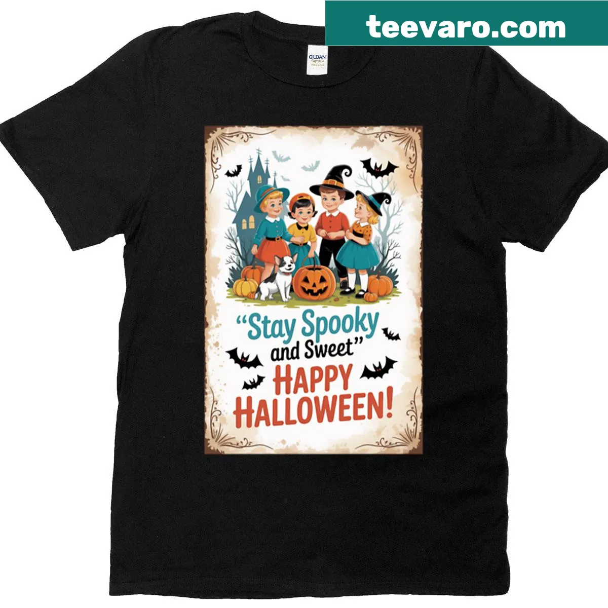 Vintage Halloween graphic on a T-shirt — on a men's t-shirt