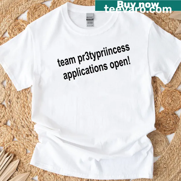 Fantasy-themed t-shirt with 'Team Pr3typriincess' and humorous design.