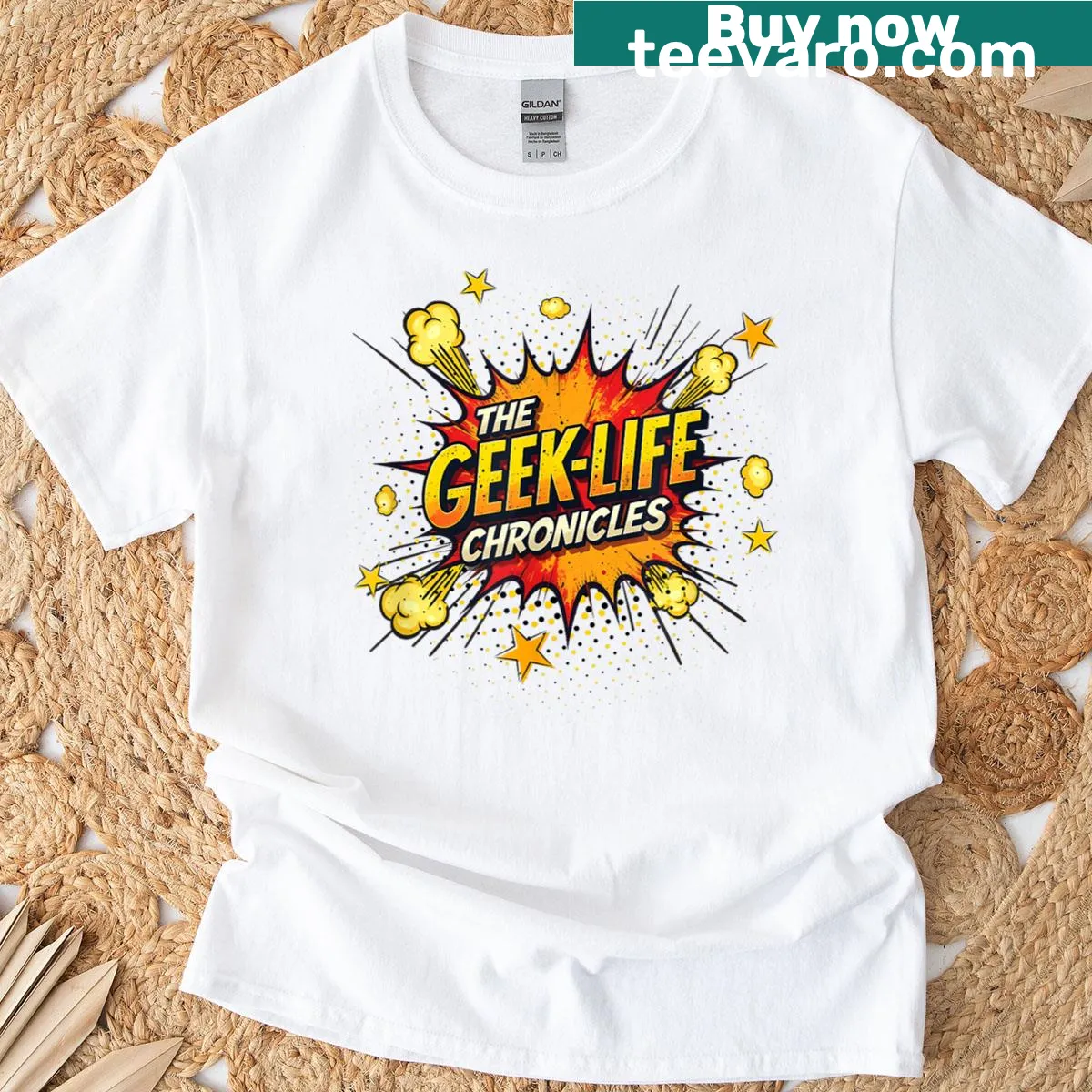 Illustration depicting geek culture on a t-shirt — on a men's t-shirt