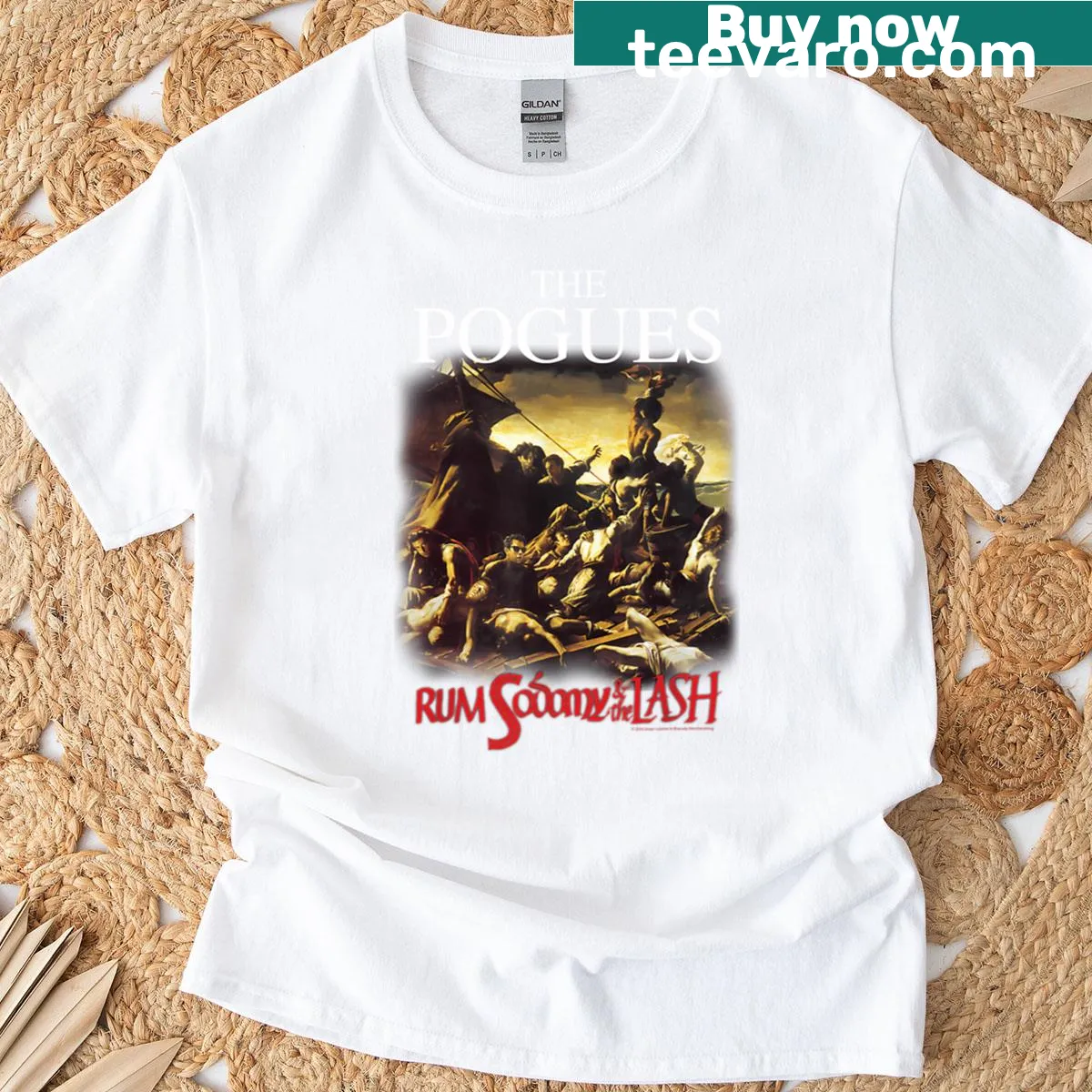 Punk music graphic T-shirt inspired by The Pogues — on a men's t-shirt