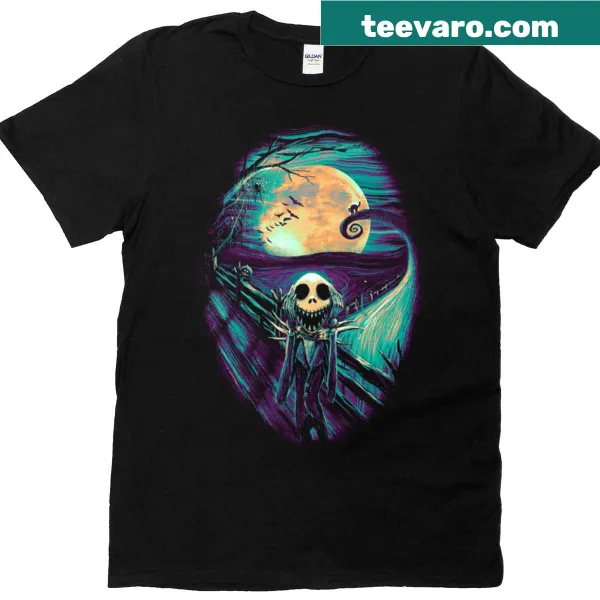 Spooky t-shirt featuring an eerie Christmas theme with a unique design.