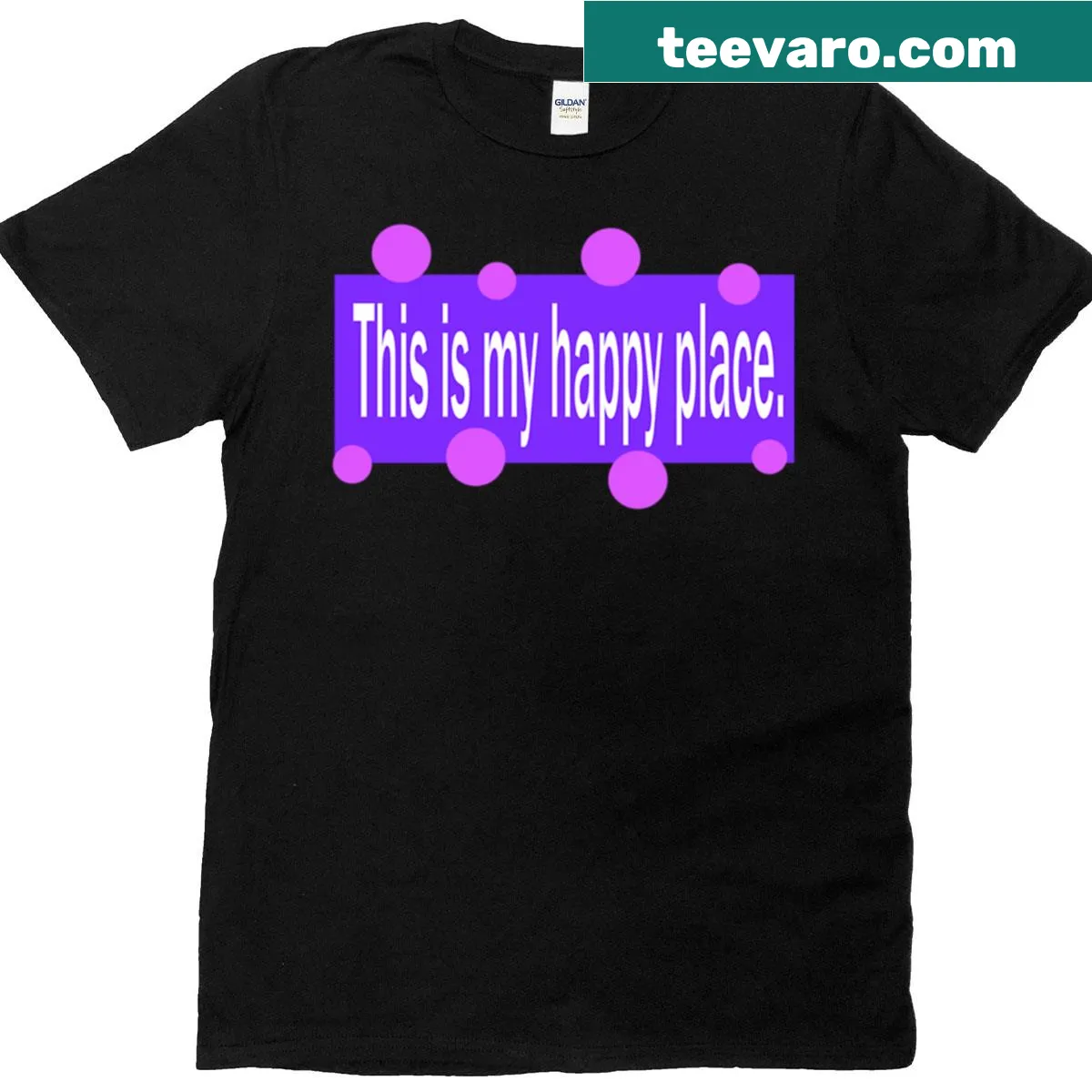 T-shirt displaying the phrase 'This Is My Happy Place' with playful artwork — on a men's t-shirt