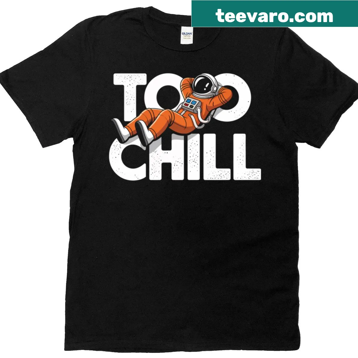 Relaxed astronaut in space suit graphic t-shirt — on a men's t-shirt
