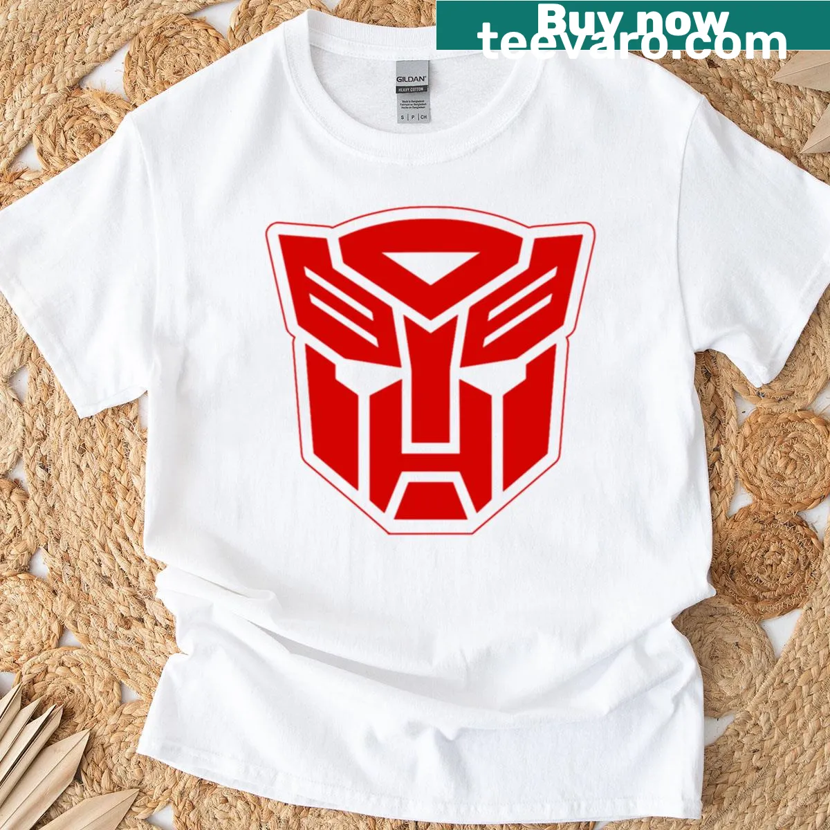 Transformer logo graphic on a T-shirt — on a men's t-shirt
