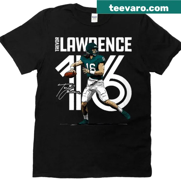 Trevor Lawrence meme t-shirt with bold text featuring his name and number.