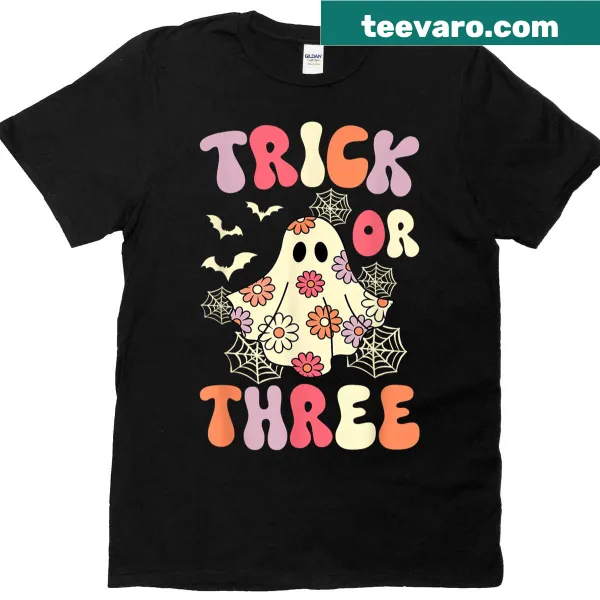 Cute T-shirt for kids featuring a groovy ghost and birthday phrase
