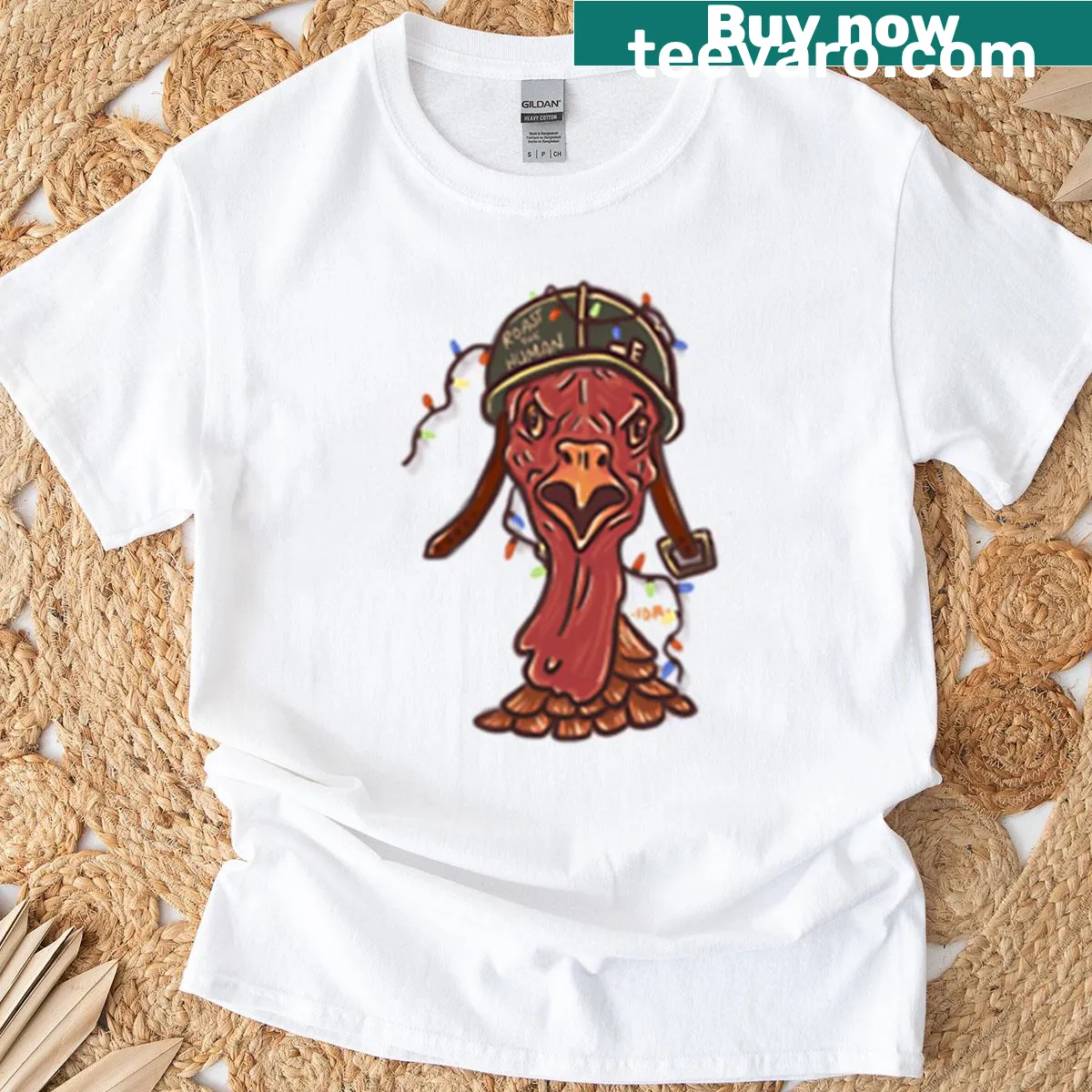 Funny oversized T-shirt featuring a humorous Turkey War phrase — on a men's t-shirt