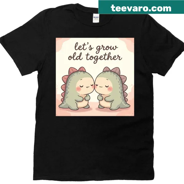 T-shirt featuring two cute cartoon dinosaurs