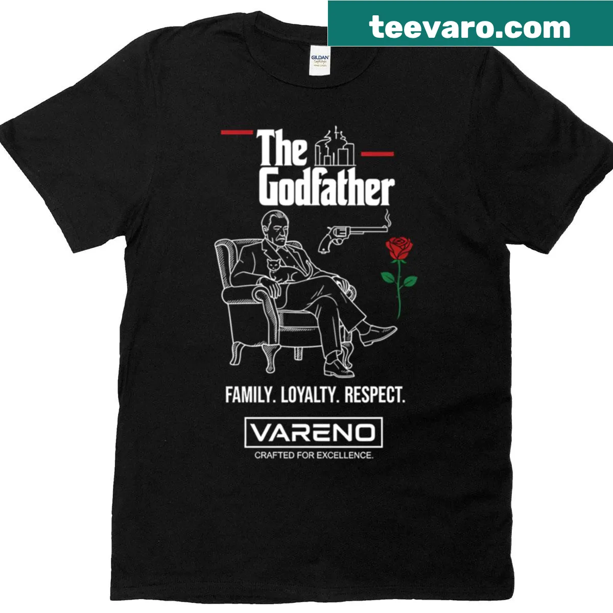 T-shirt celebrating godfathers with heartfelt design — on a men's t-shirt