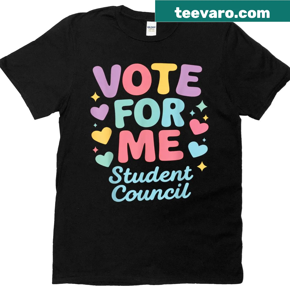 Cute campaign t-shirt with 'Vote For Me' text for student elections — on a men's t-shirt