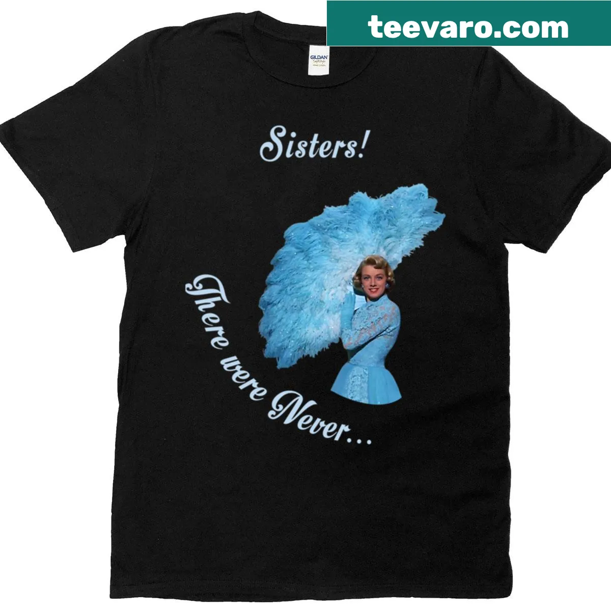 Illustrated fitted T-shirt depicting sisters celebrating Christmas — on a men's t-shirt