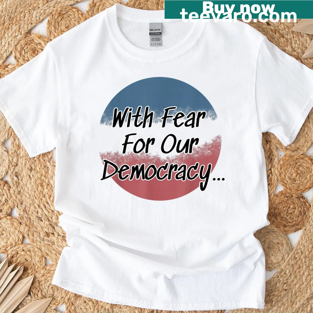 Bold typography T-shirt expressing dissent and democracy — on a men's t-shirt