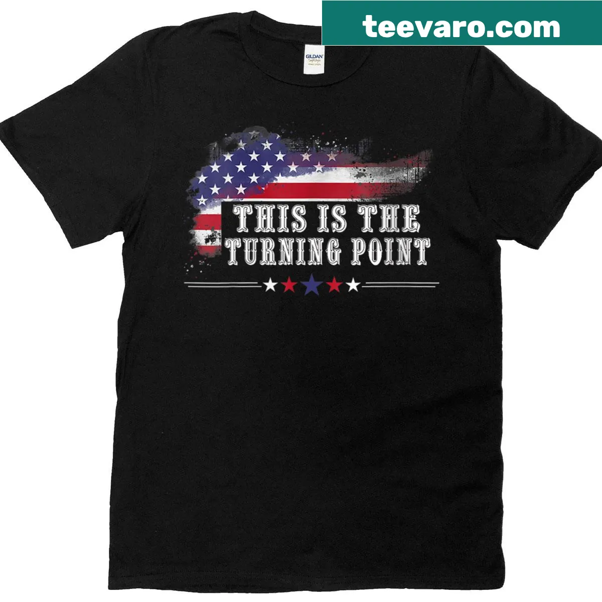 American Flag t-shirt with inspirational text — on a men's t-shirt