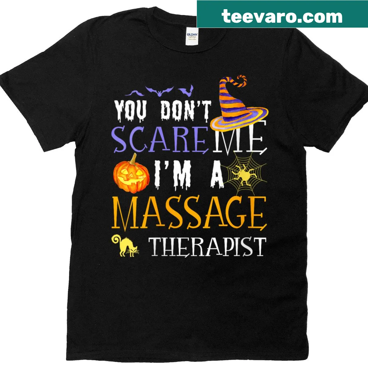 Funny Halloween t-shirt for massage therapists — on a men's t-shirt