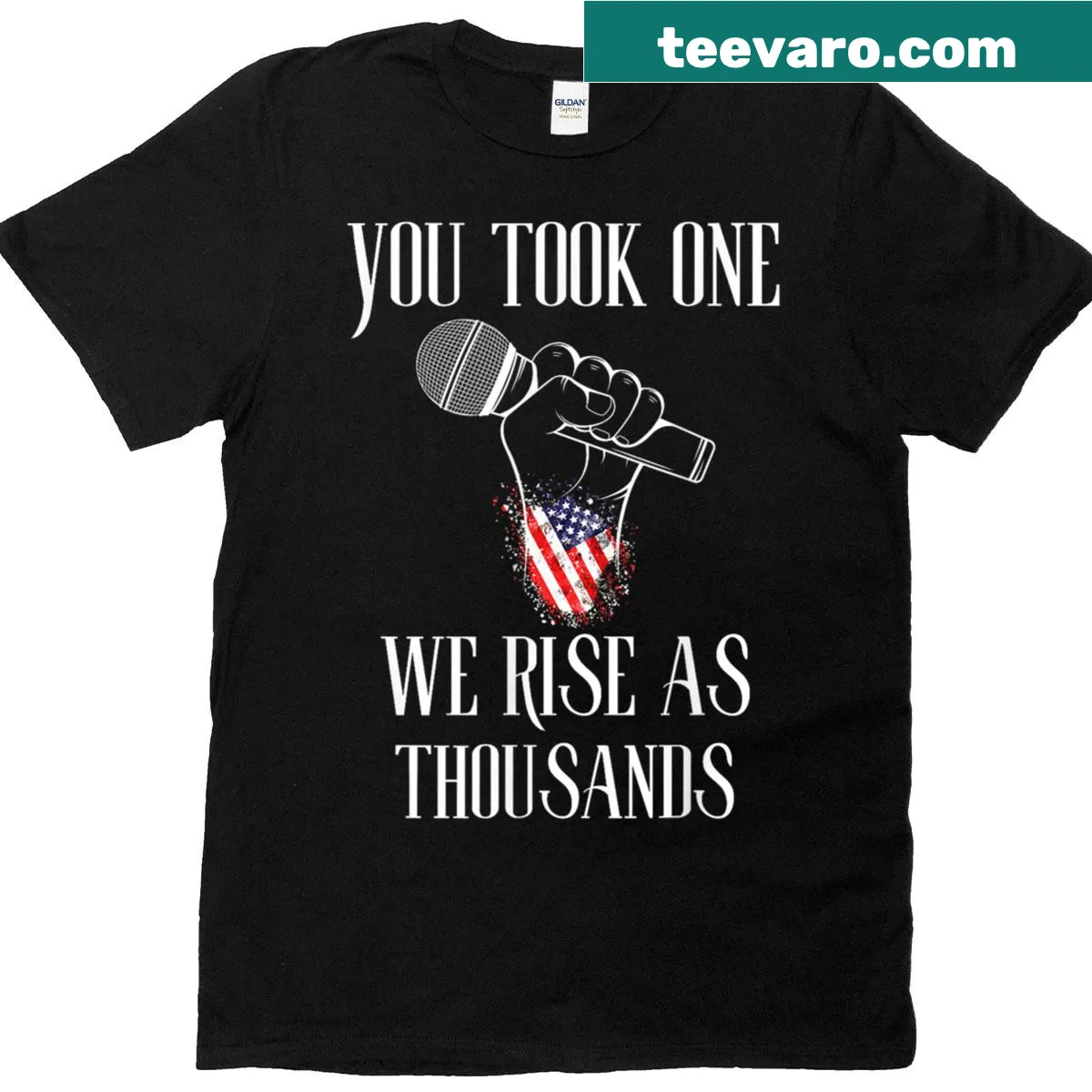 Activism quote T-shirt with bold typography — on a men's t-shirt