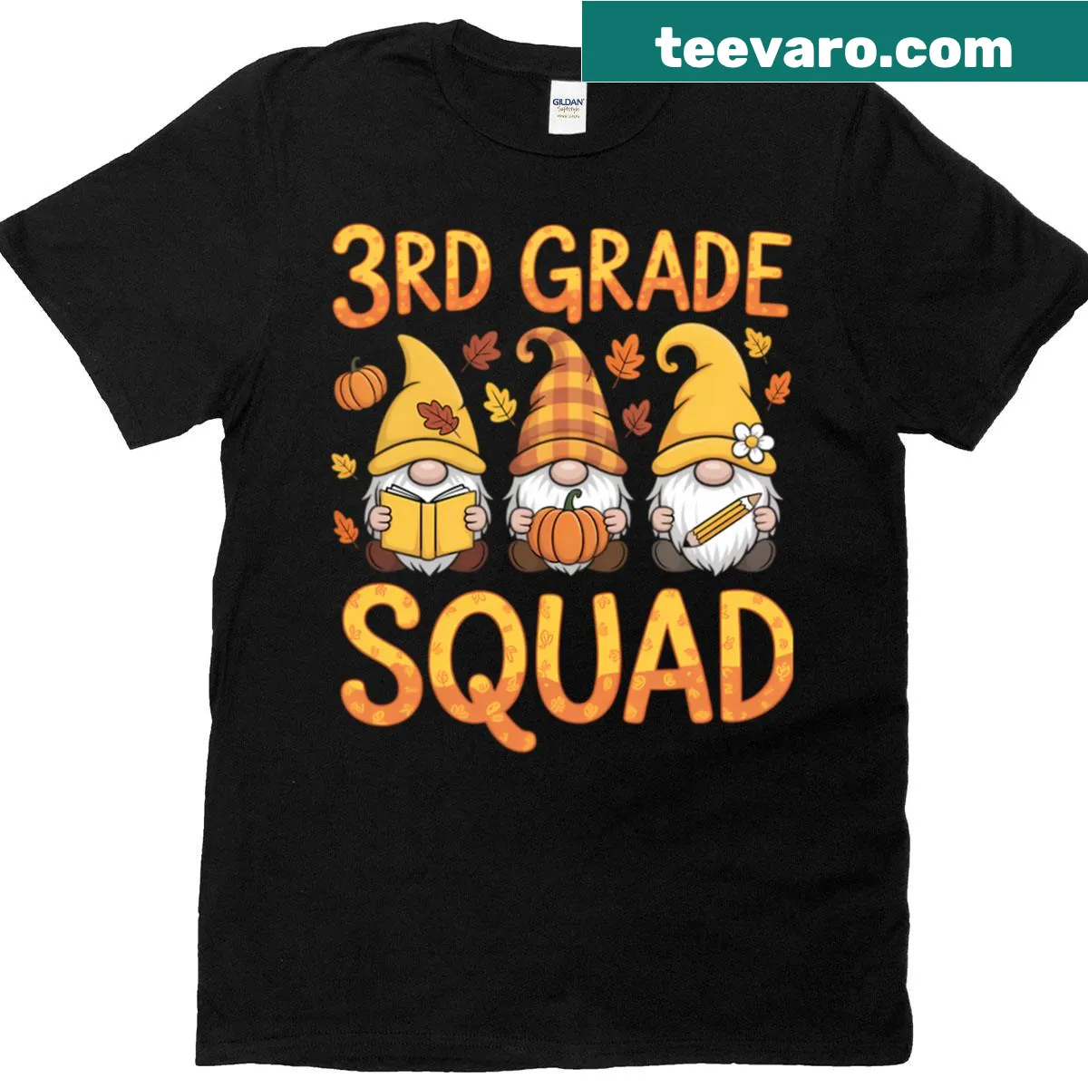 Thanksgiving t-shirt featuring three gnomes for teachers and students — on a men's t-shirt