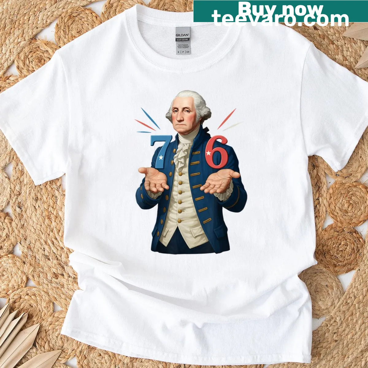 George Washington themed teacher t-shirt with educational message — on a men's t-shirt