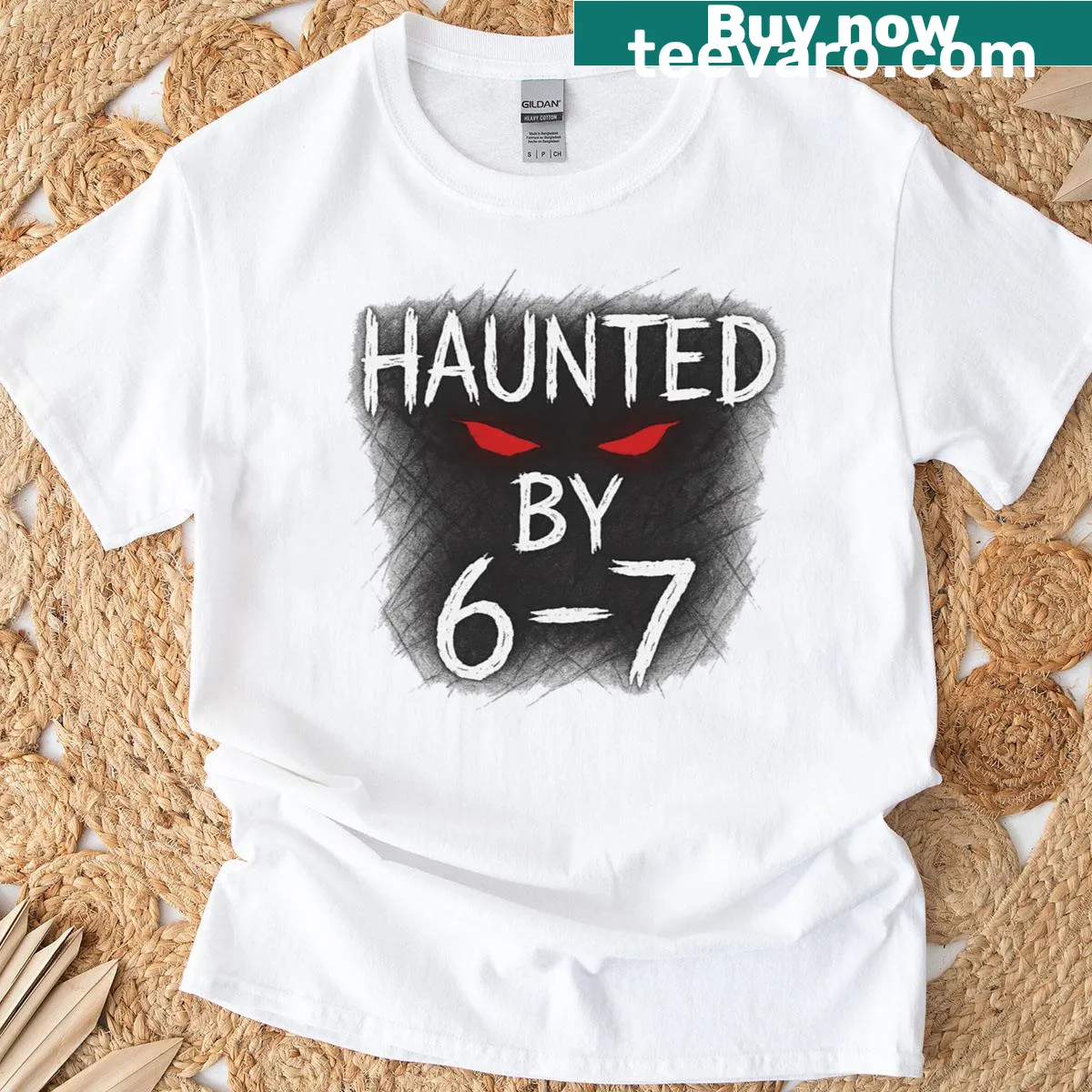 Funny Halloween T-shirt featuring meme-inspired eyes graphic — on a men's t-shirt