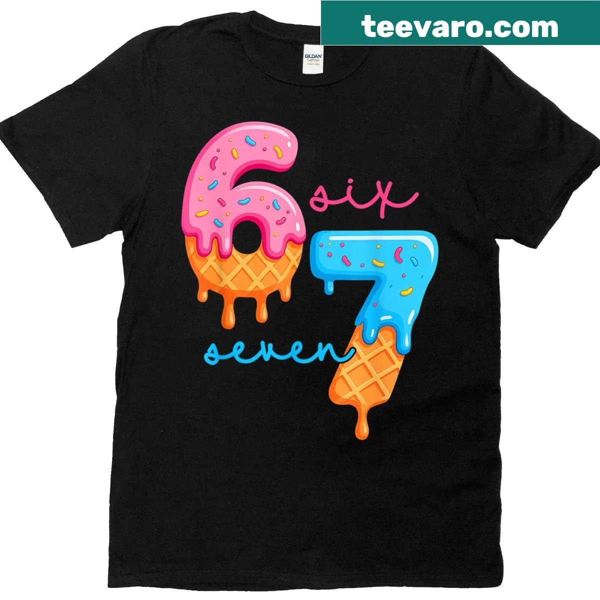 Funny meme design t-shirt for kids with numbers and quirky text — on a men's t-shirt