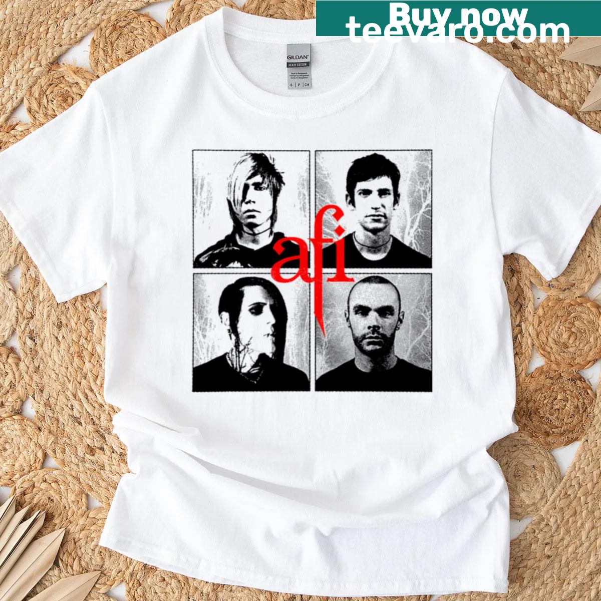 Vintage-style T-shirt celebrating 90s punk rock bands — on a men's t-shirt