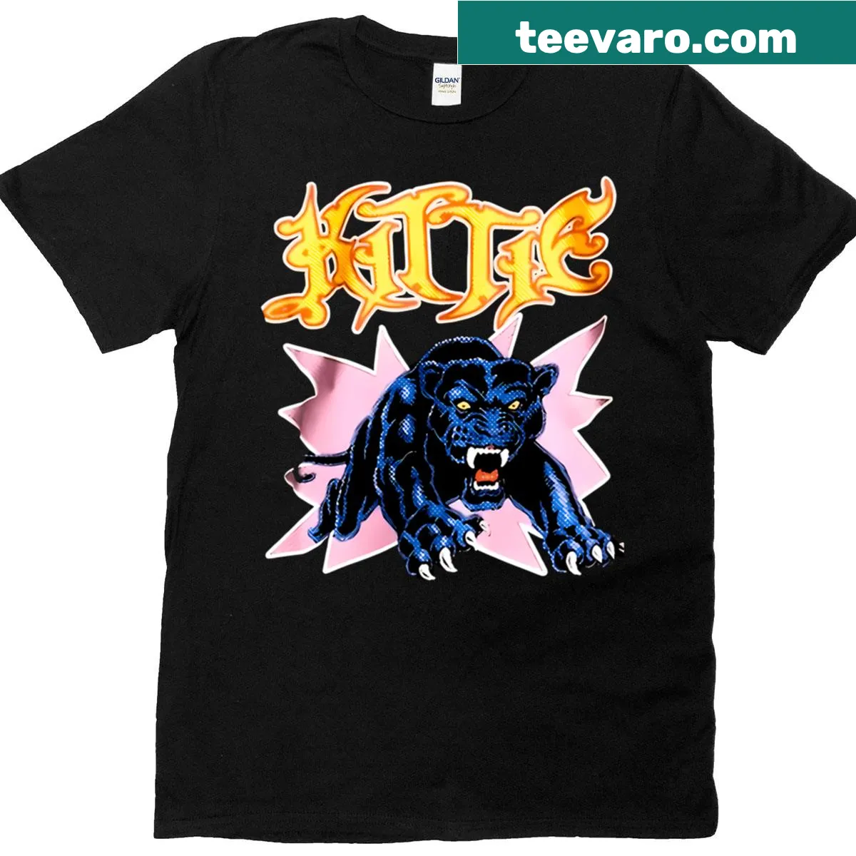 Fierce female rock artwork t-shirt with bold design — on a men's t-shirt