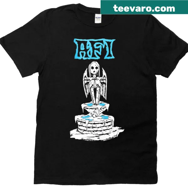 Illustrated punk music logo t-shirt in black