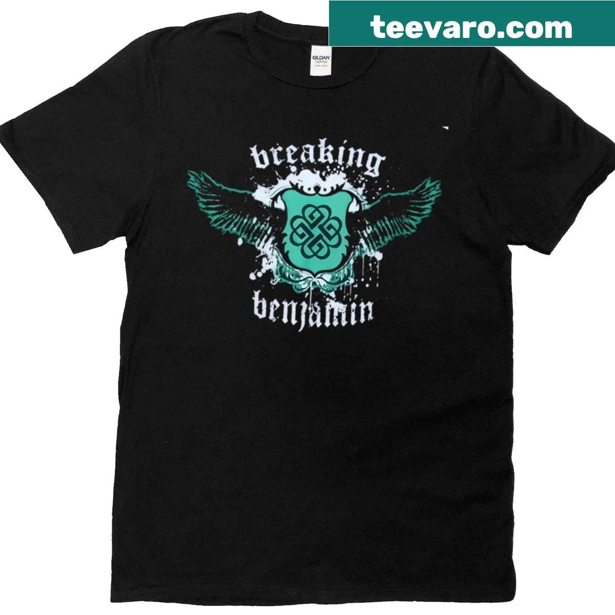 Vintage T-shirt with iconic band logo and album cover graphics — on a men's t-shirt