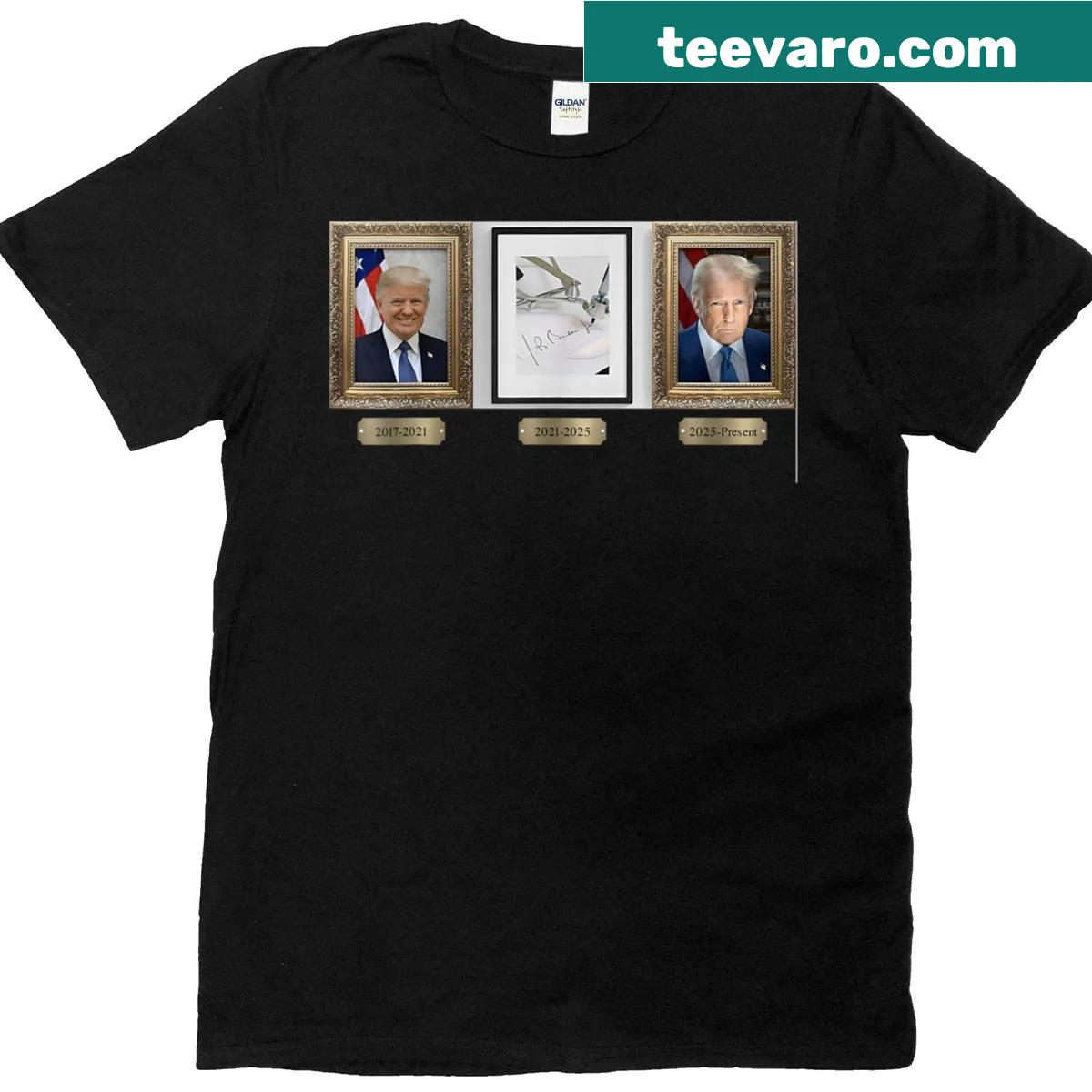 T-shirt featuring Biden's autopen signature graphic — on a men's t-shirt