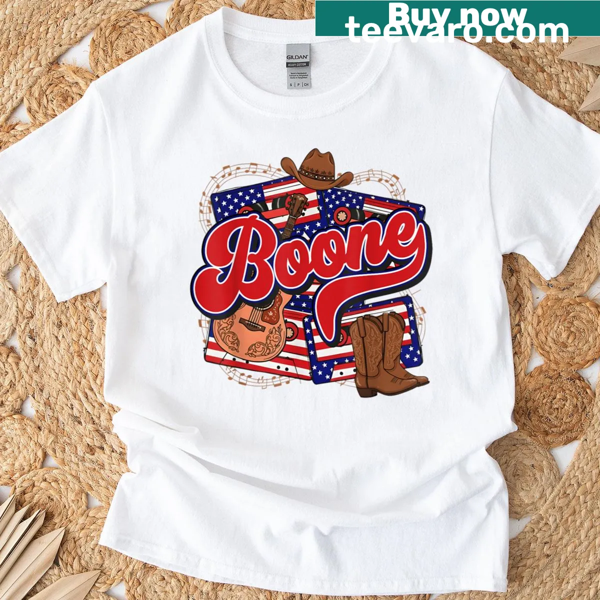 Personalized retro U.S. flag checkered t-shirt — on a men's t-shirt