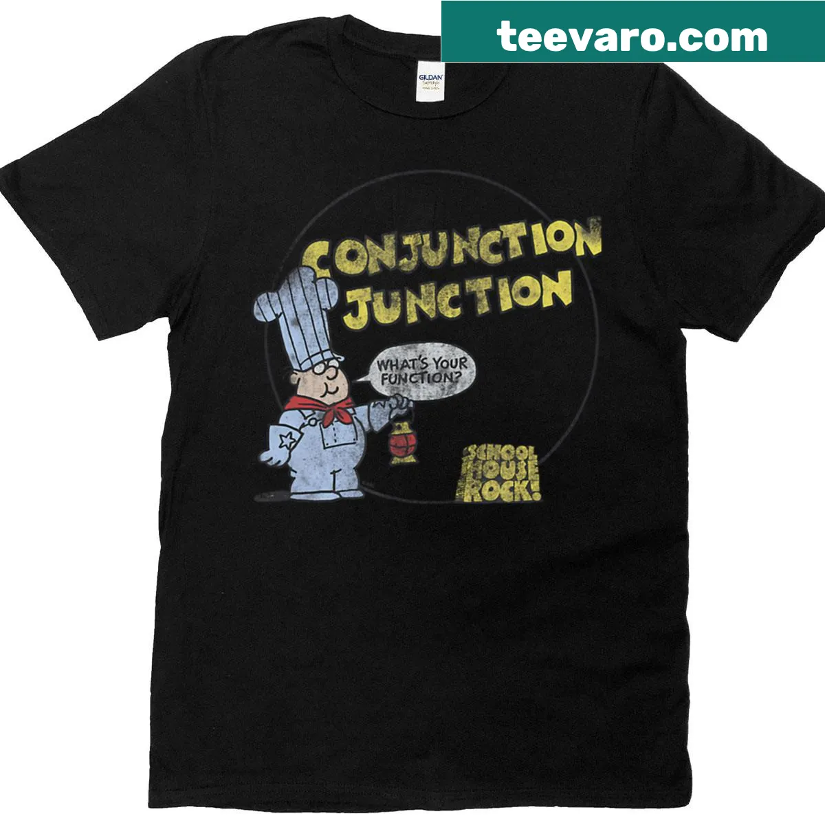 Cute vintage cartoon logo T-shirt for kids featuring beloved movie characters — on a men's t-shirt