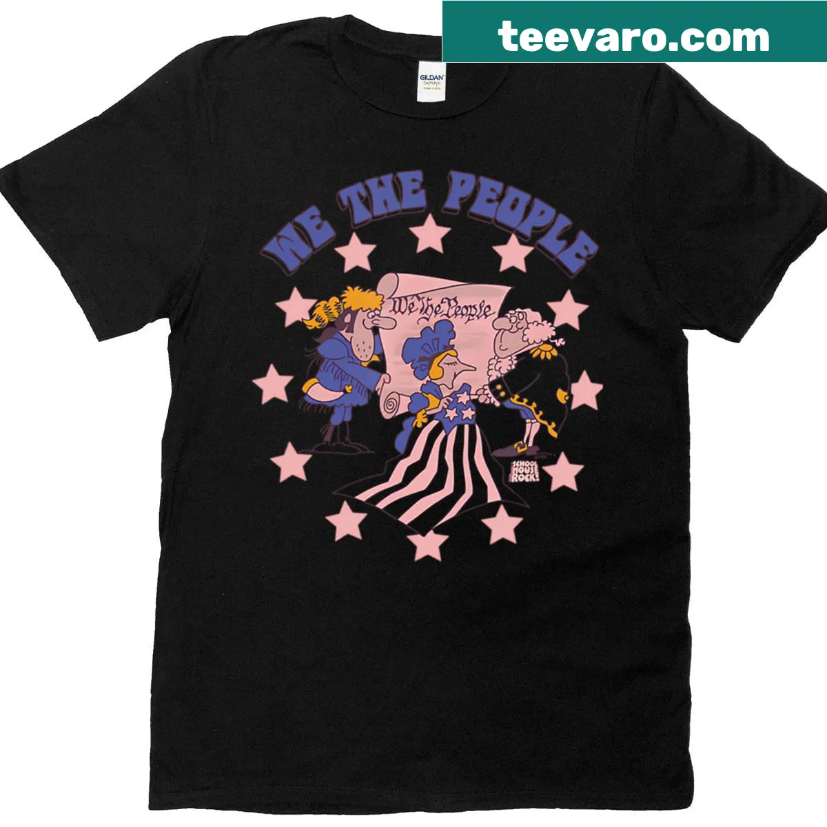 Cartoon logo T-shirt featuring a cute vintage show design — on a men's t-shirt