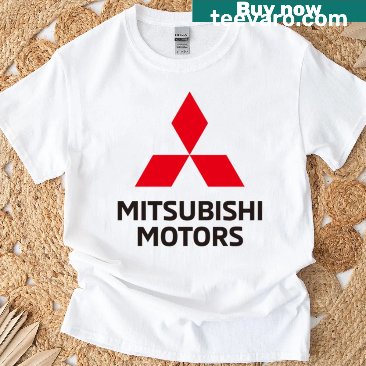 Mitsubishi Motors graphic T-shirt for vehicle enthusiasts — on a men's t-shirt