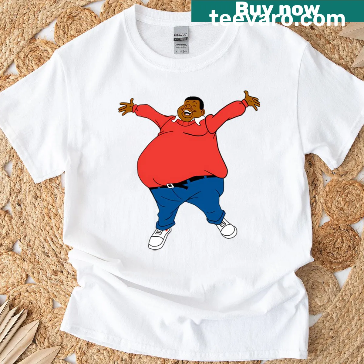 Vintage cartoon T-shirt for kids featuring humorous movie graphics — on a men's t-shirt