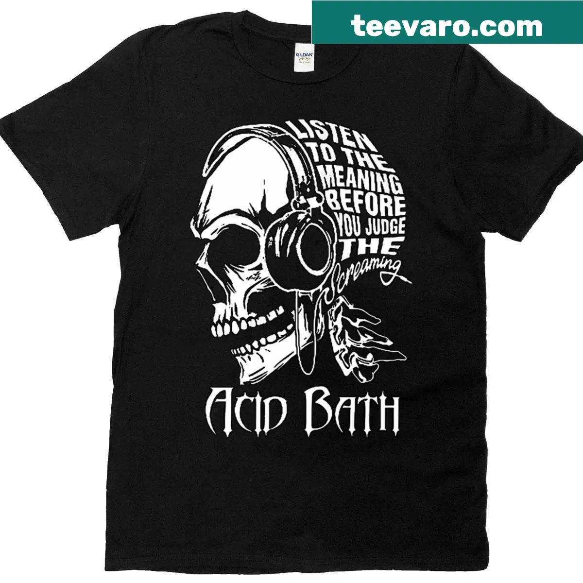 Vintage band logo humorous design on a t-shirt — on a men's t-shirt