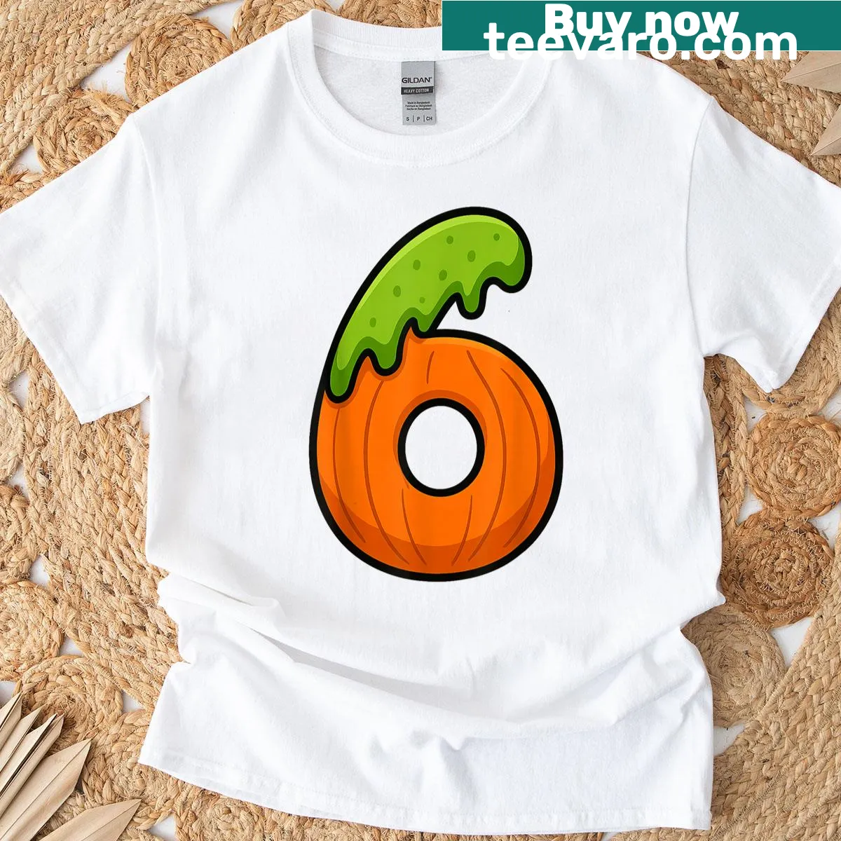 Playful couple Halloween costume t-shirt with '6 7 Rizz' text — on a men's t-shirt