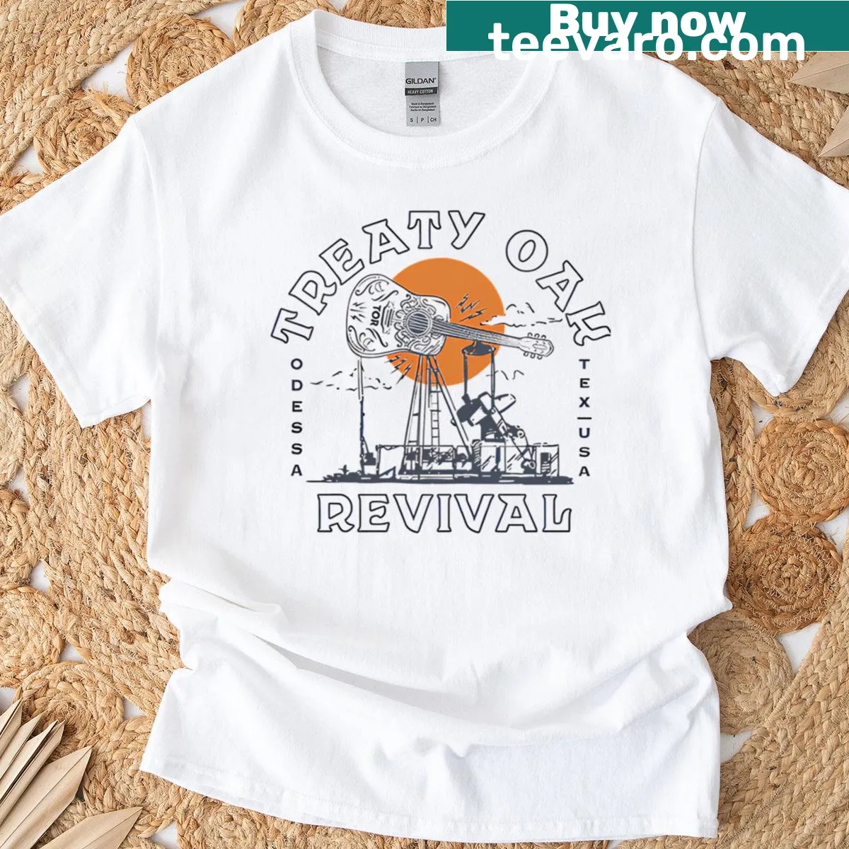 Texas rock band logo design on a T-shirt — on a men's t-shirt