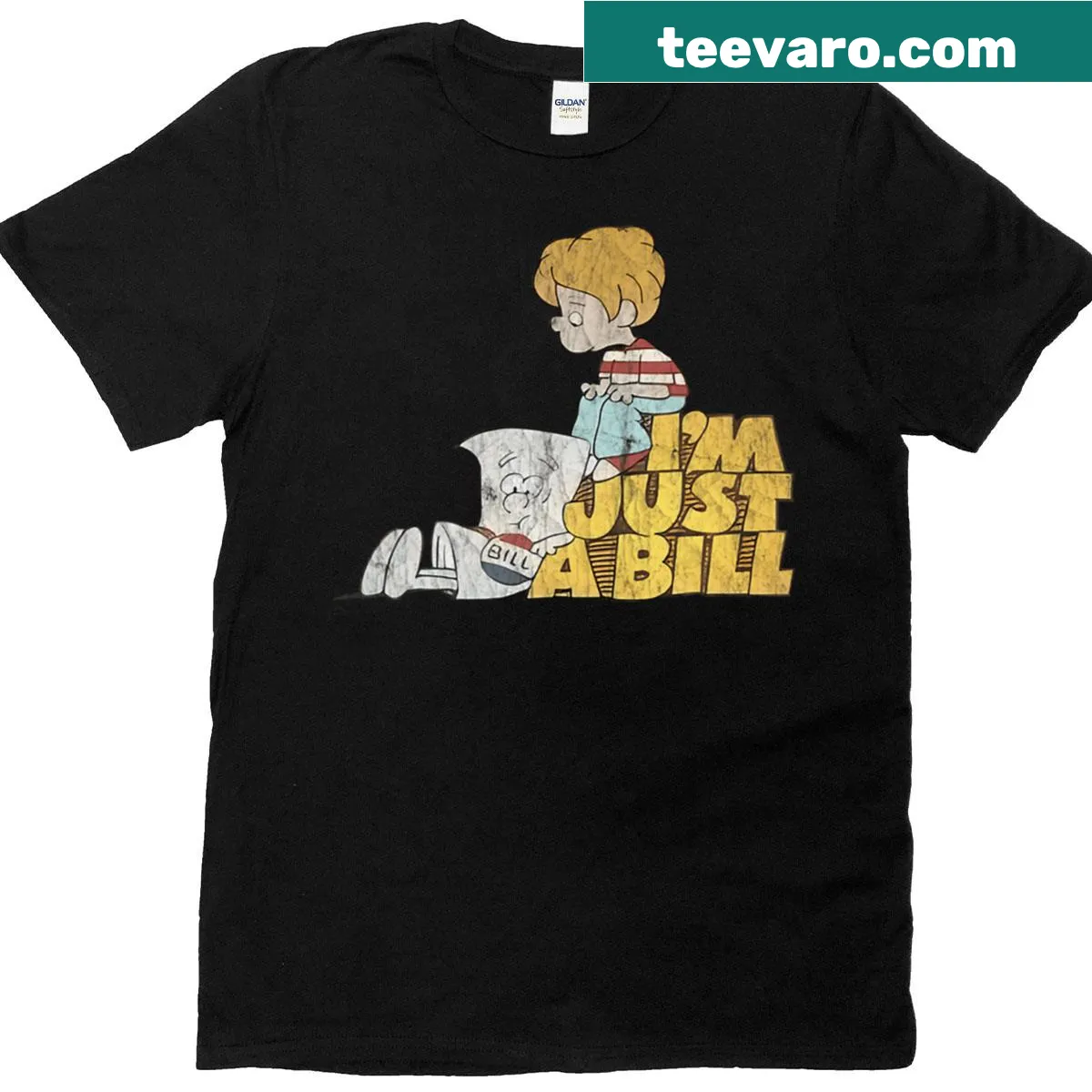 Kids T-shirt with vintage cartoon logo for movie lovers — on a men's t-shirt