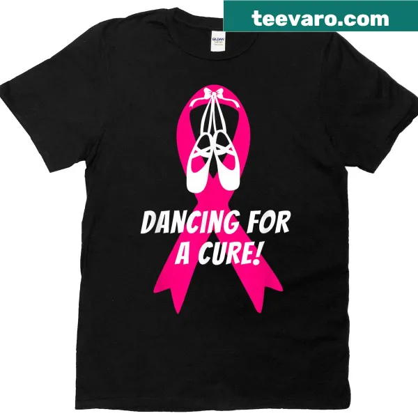 Pink ribbon and dancer graphic for breast cancer awareness