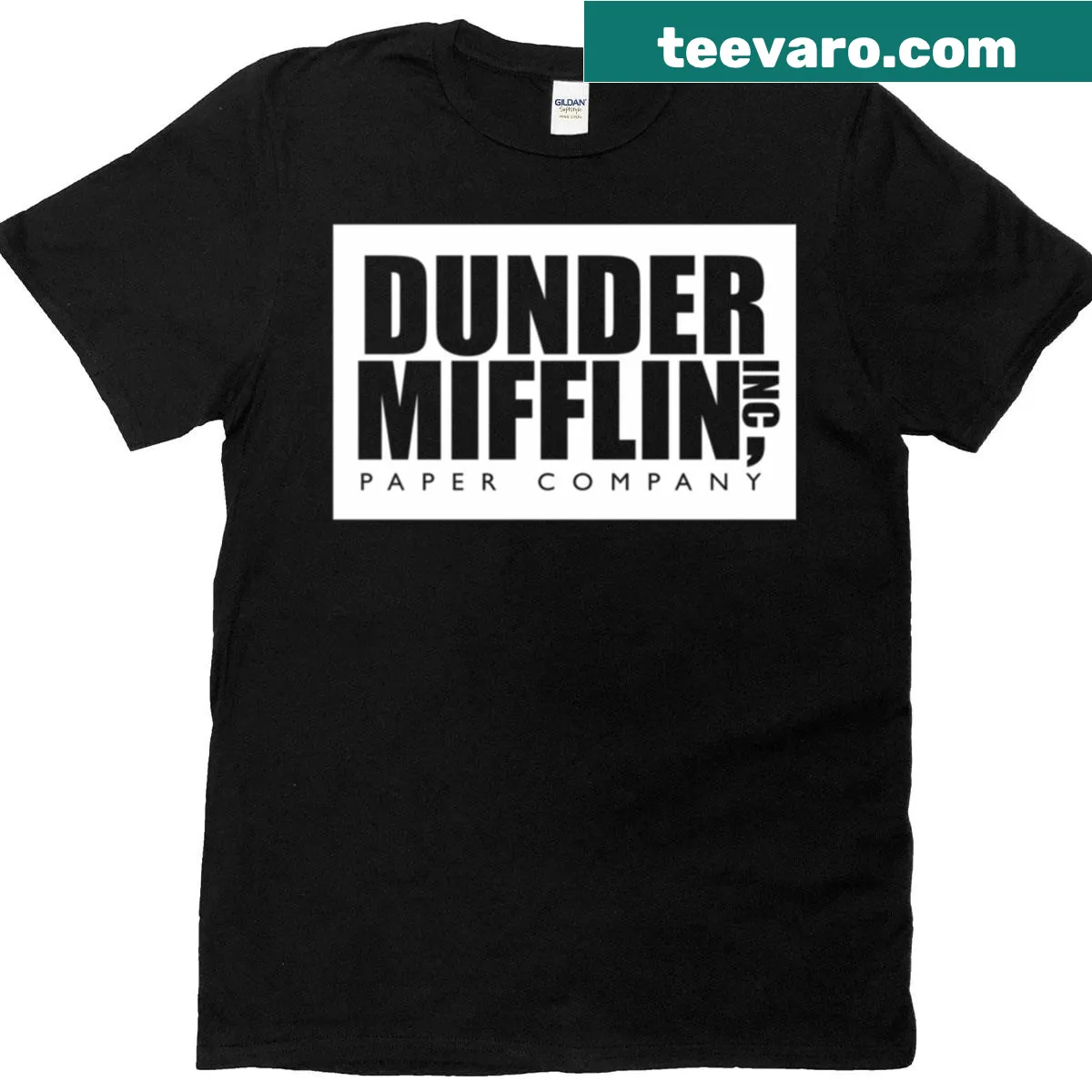 Vintage Dunder Mifflin Paper Company logo T-shirt for fans — on a men's t-shirt