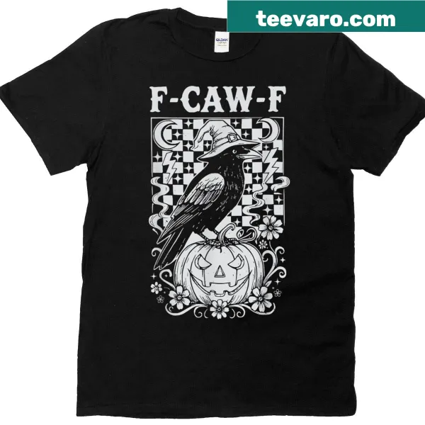Funny Halloween crow witch cartoon T-shirt