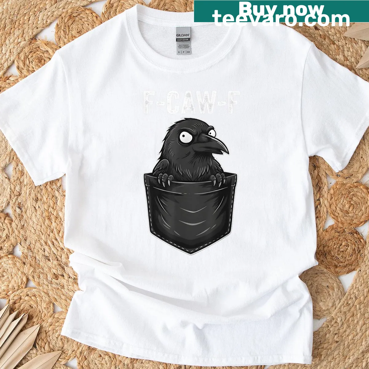 Sarcastic crow design on a novelty t-shirt — on a men's t-shirt