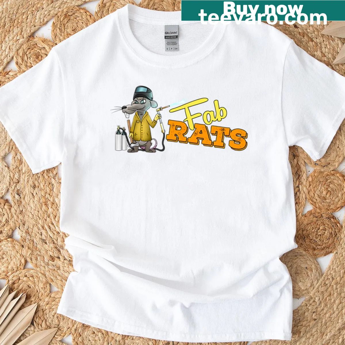 Kids Fab Rats Logo T-shirt featuring playful design — on a men's t-shirt