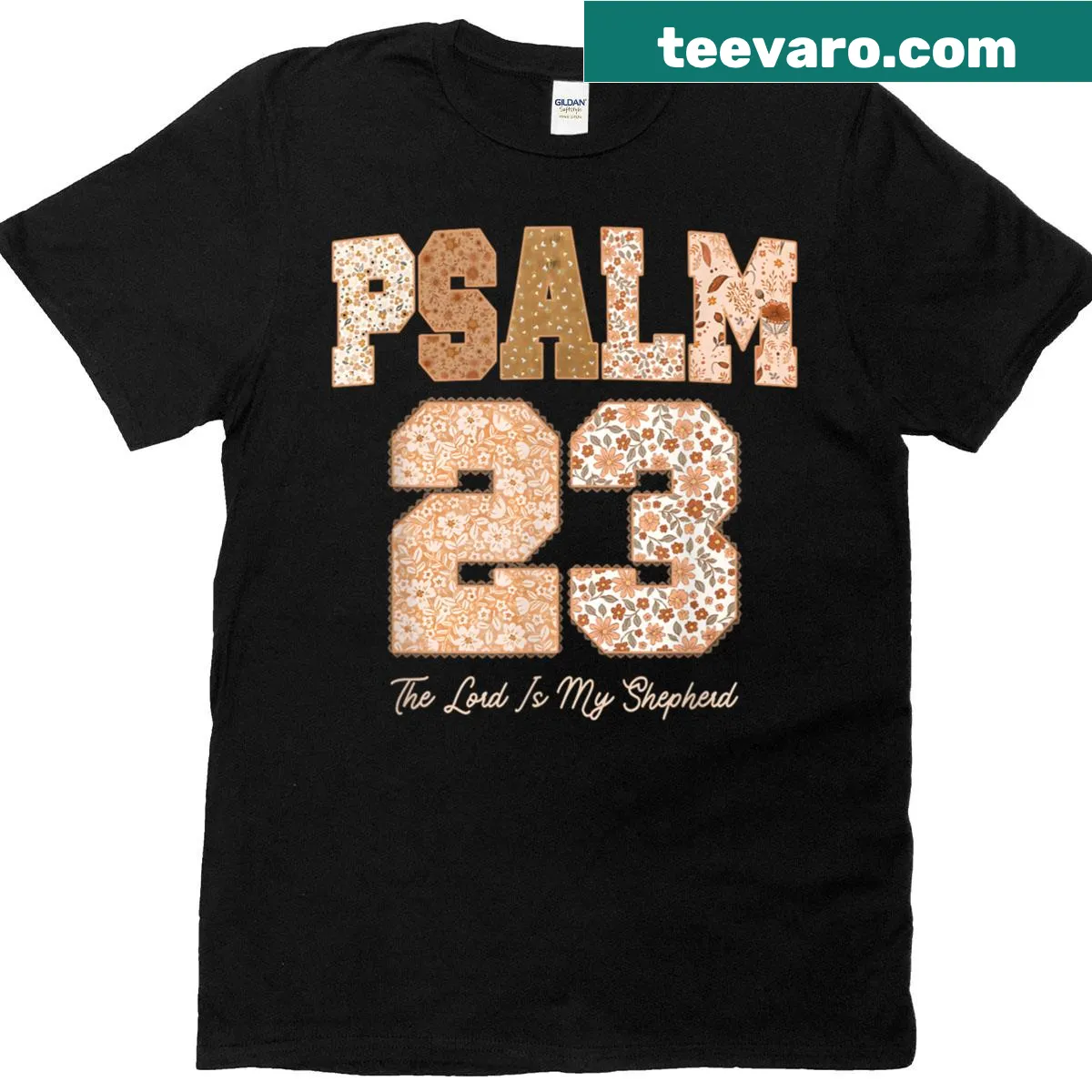 Psalm 23 'The Lord Is My Shepherd' text T-shirt for autumn — on a men's t-shirt